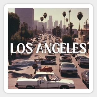 los angeles street retro car usa Magnet